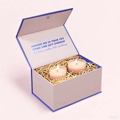 لوگو سفارشی رنگ مربع آبی مغناطیسی جواهرات بسته بندی جعبه هدیه لوکس برای هدیه