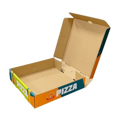 چاپ لوگو سفارشی پيتزا سفید لوله دار بسته بندی کاغذ تاشو جعبه کارتن برای مواد غذایی
