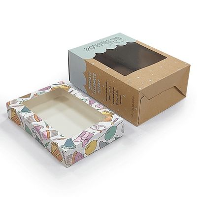بسته بندی با جعبه آخر کاغذ کرافت قهوه ای با پوشه های پنجره PVC شفاف