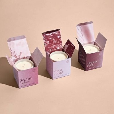 کاغذ پوشش داده شده بطری شمع عطر شده بسته بندی کاغذ تاشو با چاپ معکوس