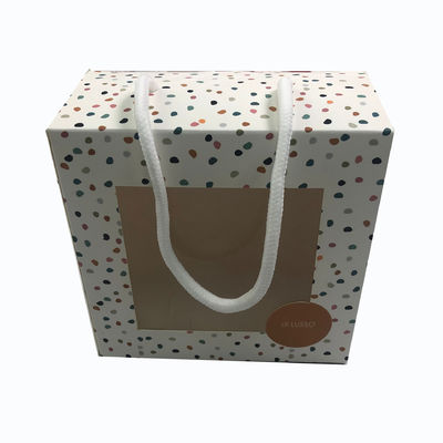 جعبه بسته بندی کیف پول پنجره ای با دسته طناب 350 گرم
