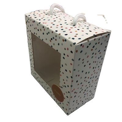 جعبه بسته بندی کیف پول پنجره ای با دسته طناب 350 گرم