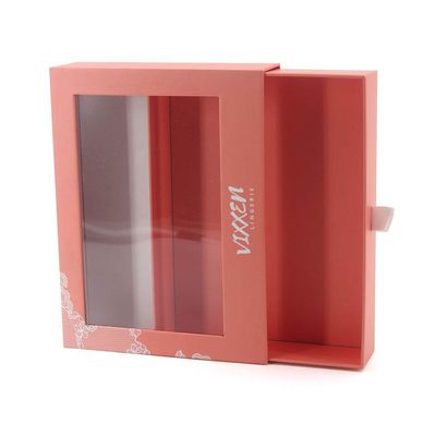 بقیه نوع جعبه کاغذ سفارشی کشو کارتونی بسته بندی هدیه جعبه با پنجره شفاف PVC