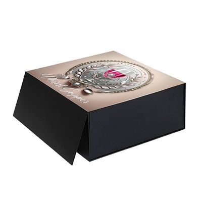 جعبه کاغذی فلیپ تاپ کارتونی لوکس جعبه مغناطیسی سفارشی سیاه
