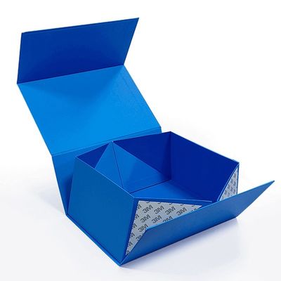 جعبه سخت لباس لوکس سفارشی با فولیک طلای و قفل مغناطیسی آبی