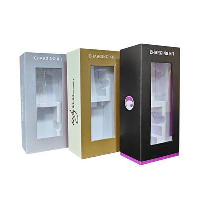جعبه هدیه مغناطیسی لوکس برای بانک برق بسته کابل شارژر با لوگو چاپی سفارشی