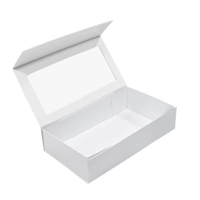 جعبه هدیه تاشو سخت کارتونی مچ هنر ساخته شده از کاغذ هنر و کارتونی جعبه تاشو هدیه مغناطیسی با پنجره
