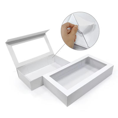 جعبه هدیه تاشو سخت کارتونی مچ هنر ساخته شده از کاغذ هنر و کارتونی جعبه تاشو هدیه مغناطیسی با پنجره
