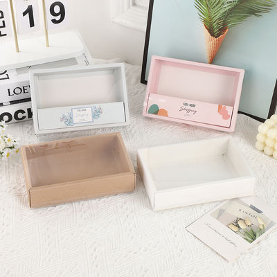 جعبه هدیه لباس شخصی با کیفیت بالا برای جوراب لباس زیر لوازم جانبی پوشاک بسته بندی طرح آستین با پنجره