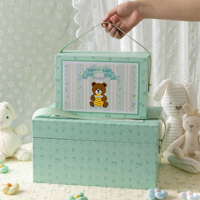 جعبه هدیه بسته بندی مقوایی دست ساز سازگار با محیط زیست کودکان عمده فروشی با دسته