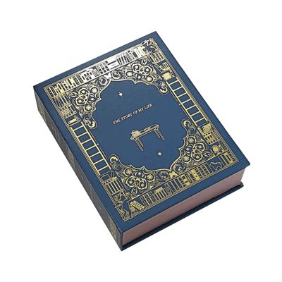 بسته بندی جعبه هدیه شکل کتاب لوکس چاپ شده سفارشی برای شمع های برند شده راه حل هدیه عروسی پریمیوم