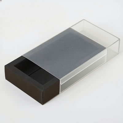 جعبه های بسته بندی سفارشی با کیفیت بالا، جعبه کشویی مقوایی کرافت با پنجره PET شفاف