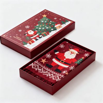 جعبه های هدیه کریسمس لوکس سفارشی مقوایی مات سخت برای بسته بندی روسری لباس زیر پیراهن مواد ضدعفونی کننده بازیافتی