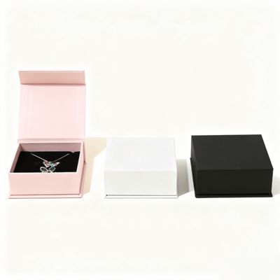 Custom Logo Branded Black Paperboard Magnetic Boxes Set Small Square Packaging For Jewelry Lashes Glasses