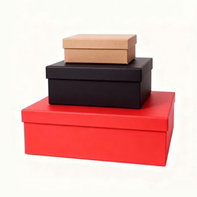 ست جعبه های هدیه بسته بندی تخت با درب نارنجی لوکس سفارشی با ویژگی های کیسه کاغذی لمینیت مات، برجسته سازی، چاپ فویل طلایی