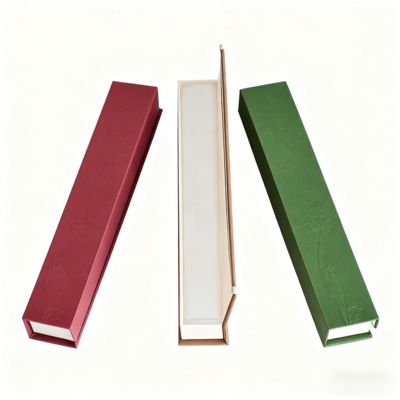 جعبه عود مستطیلی رنگ جامد لوکس با بسته بندی مقوایی کرافت سفارشی برای هدایا، جعبه های مقوایی سخت با آستر اسفنجی و مهر زنی