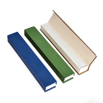 جعبه عود مستطیلی رنگ جامد لوکس با بسته بندی مقوایی کرافت سفارشی برای هدایا، جعبه های مقوایی سخت با آستر اسفنجی و مهر زنی