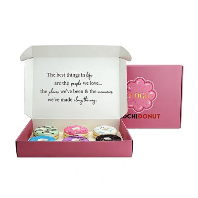 جعبه های کاغذی کرافت سفید سفارشی سازگار با محیط زیست جعبه مقوایی تاپ راه راه برای دونات نوار شکلاتی شمع بخور