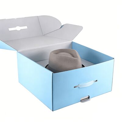 جعبه های کلاه سفارشی با لوگو سازگار با محیط زیست پوشش داده شده جعبه های کاغذی حمل و نقل مقوایی لوکس سفت و سخت بسته بندی برای کلاه