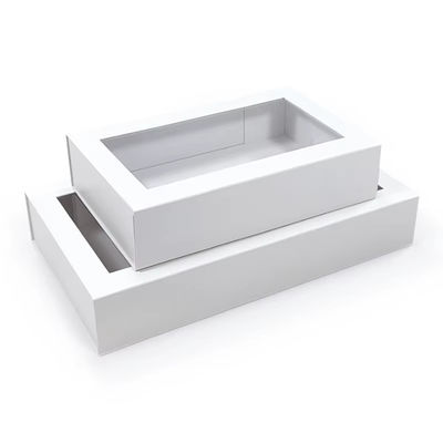 جعبه هدیه تاشو سخت کارتونی مچ هنر ساخته شده از کاغذ هنر و کارتونی جعبه تاشو هدیه مغناطیسی با پنجره