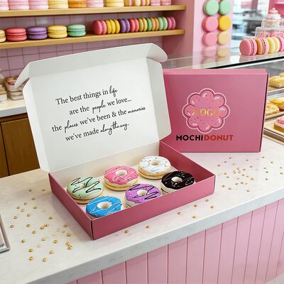 جعبه های کاغذی کرافت سفید سفارشی سازگار با محیط زیست جعبه مقوایی تاپ راه راه برای دونات نوار شکلاتی شمع بخور